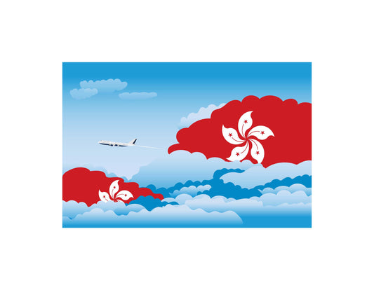 Hong Kong Day Clouds Canvas Print Framed