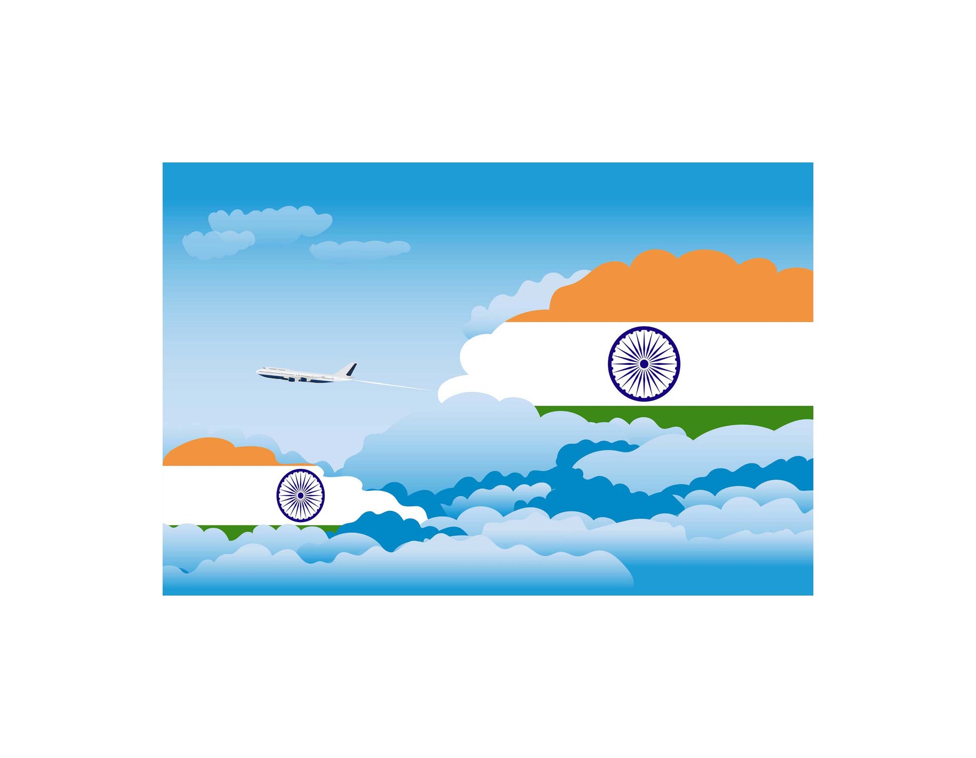 India Day Clouds Canvas Print Framed