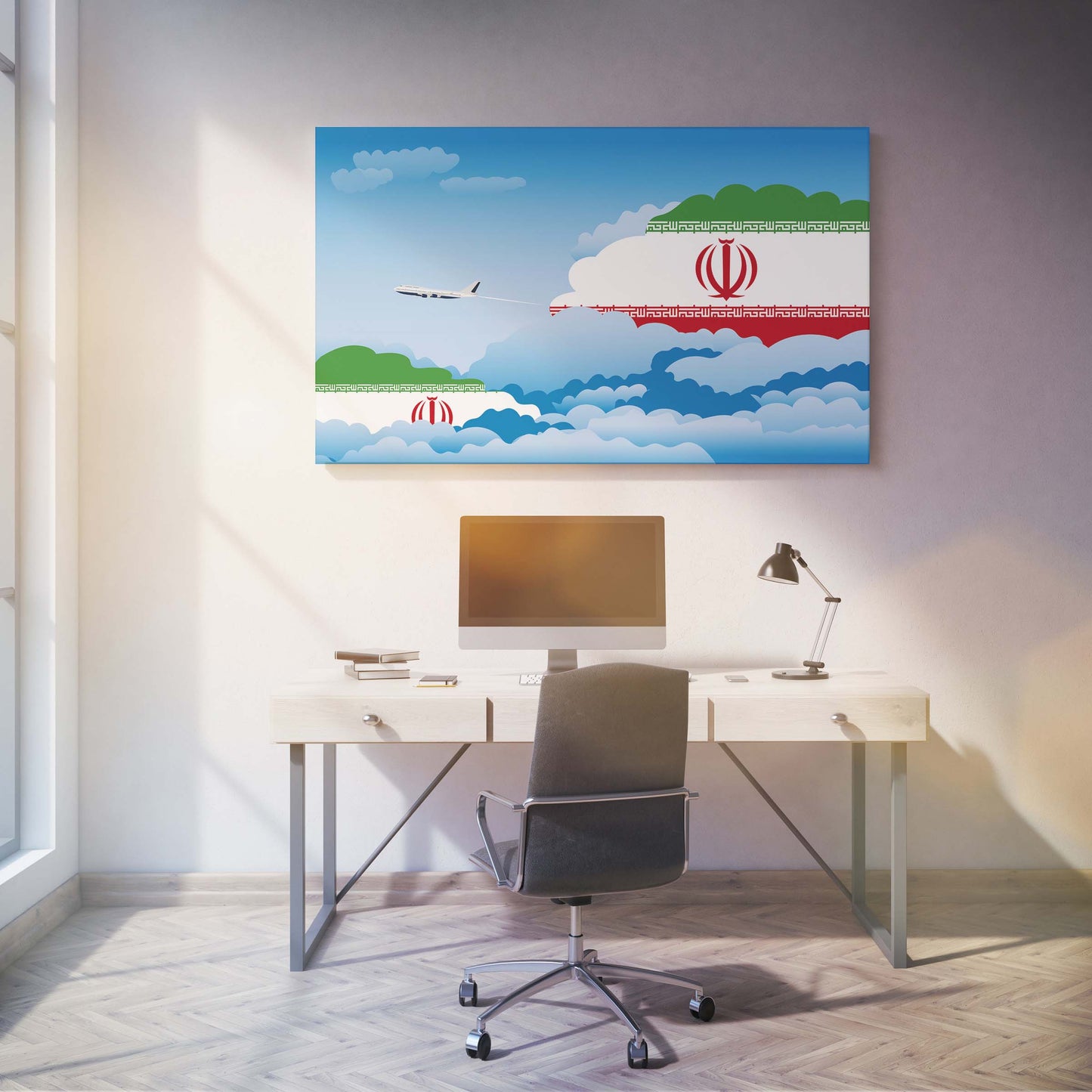 Iran Day Clouds Canvas Print Framed