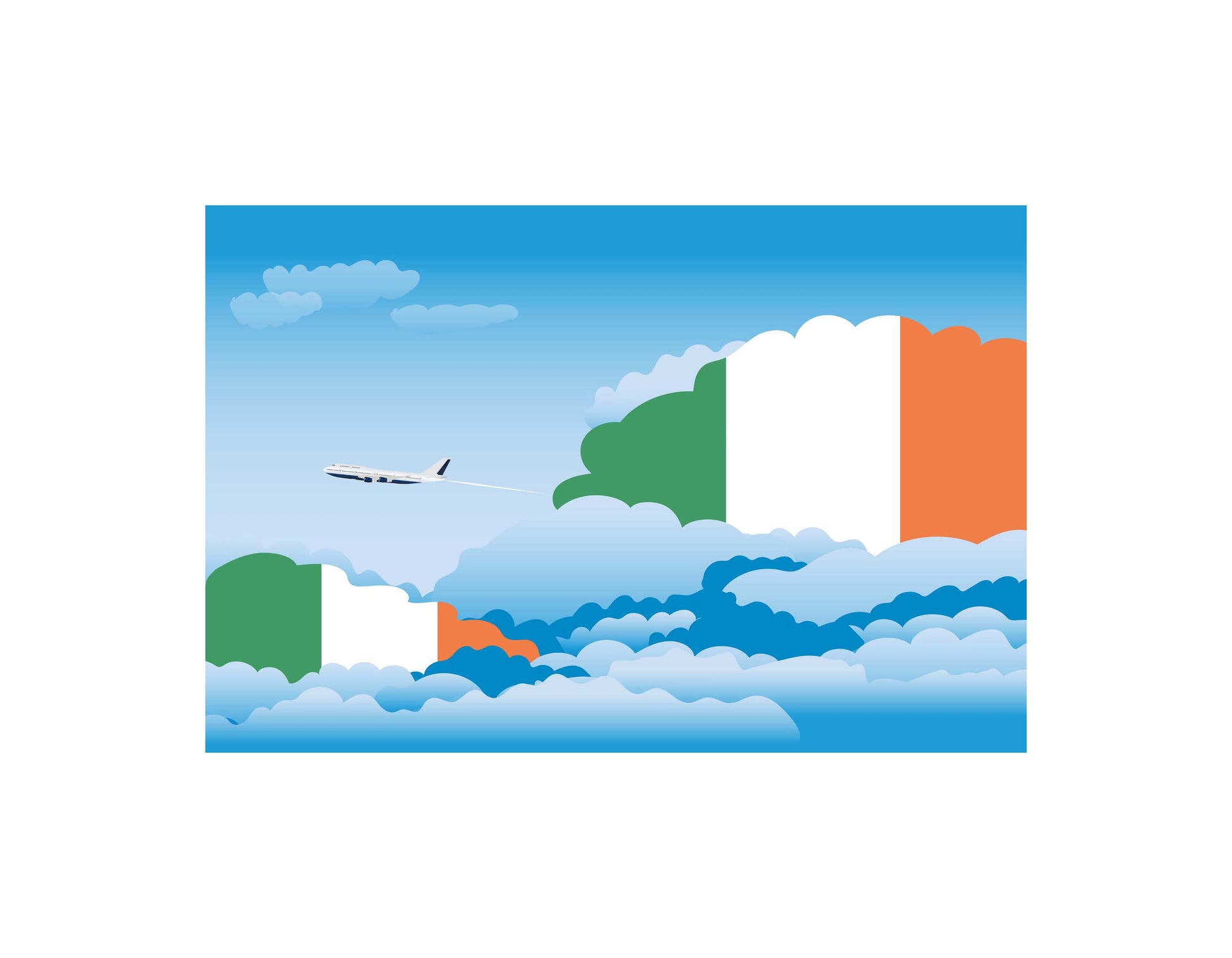 Ireland Day Clouds Canvas Print Framed