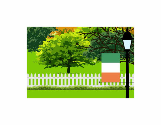 Ireland Trees Street Lamp Canvas Print Framed