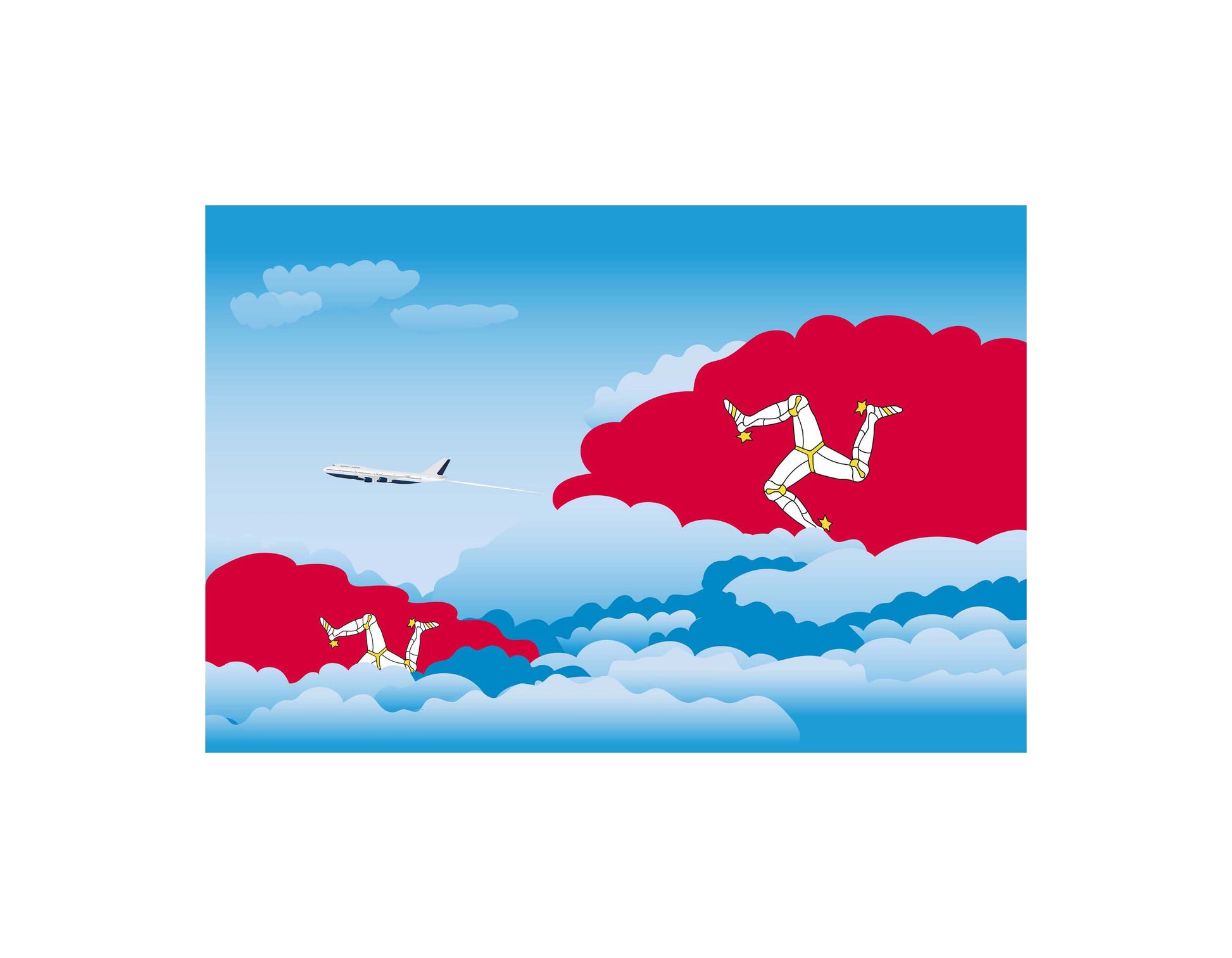 Isle of Man Day Clouds Canvas Print Framed