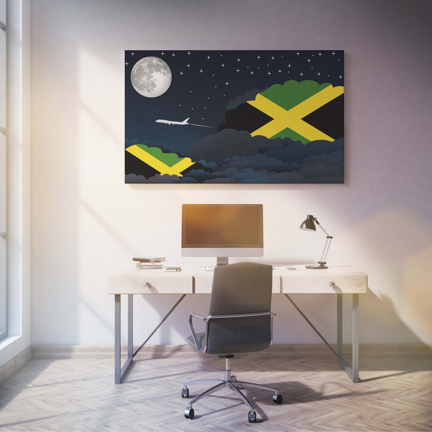 Jamaica Night Clouds Canvas Print Framed