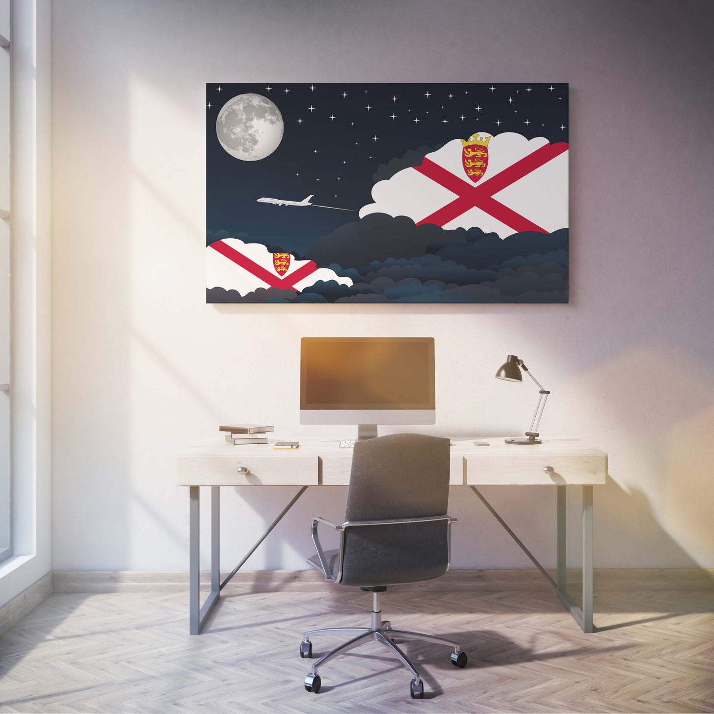 Jersey Night Clouds Canvas Print Framed