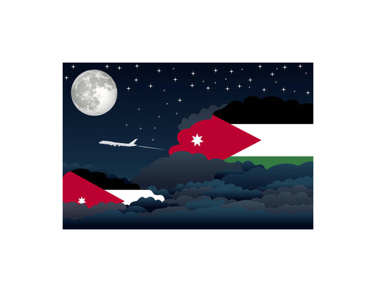 Jordan Night Clouds Canvas Print Framed