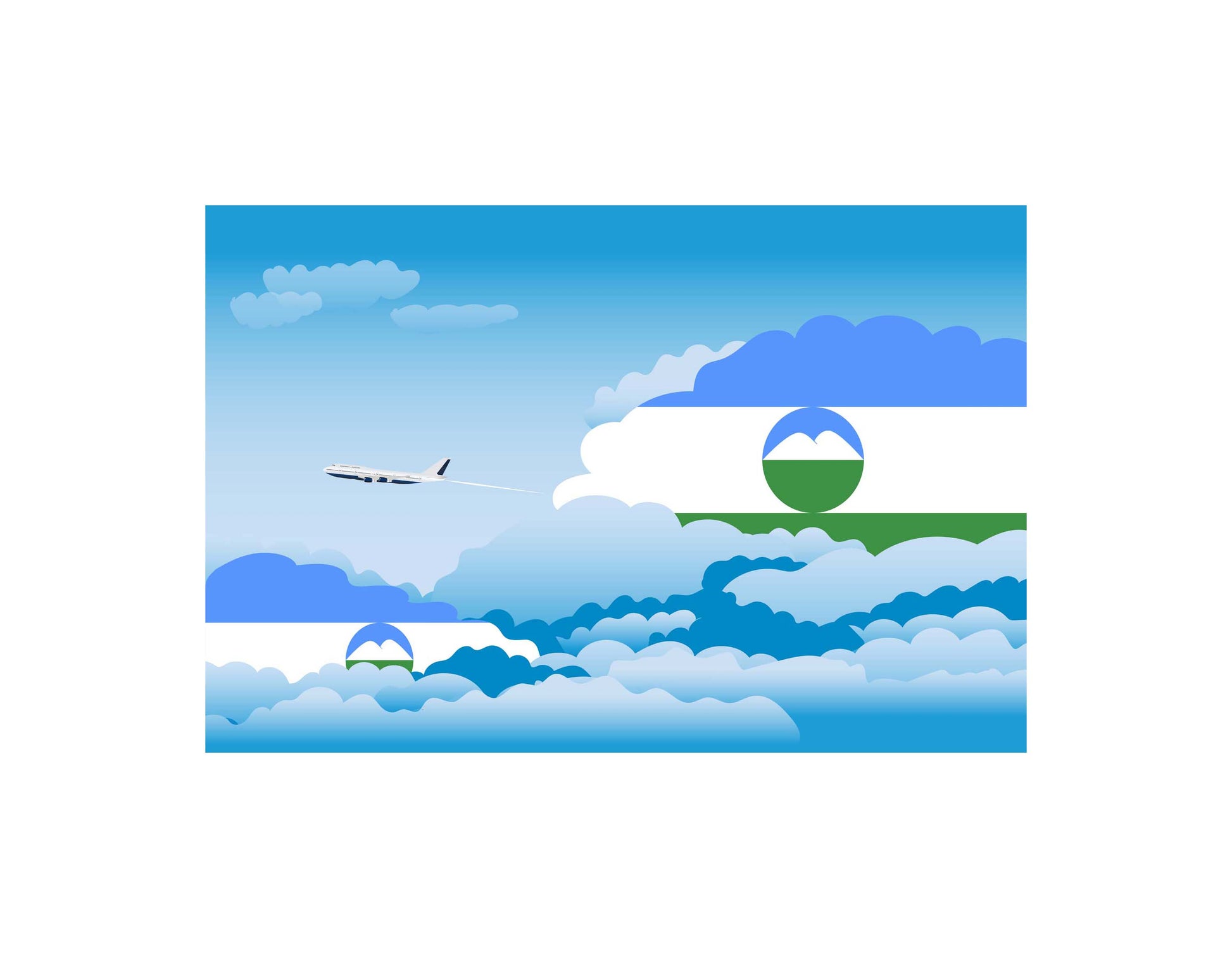 KabardinoBalkaria Day Clouds Canvas Print Framed