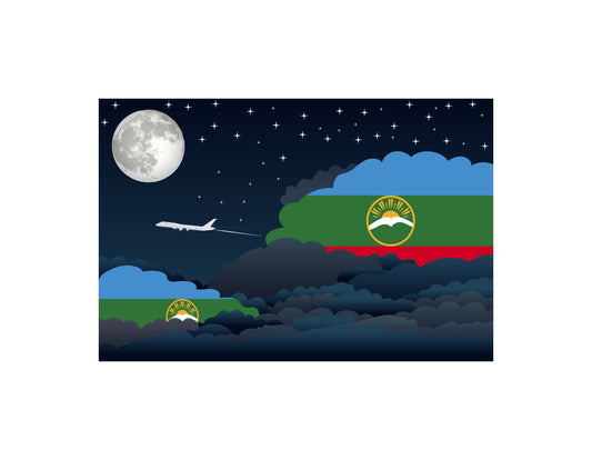 Karachay-Cherkessia Night Clouds Canvas Print Framed