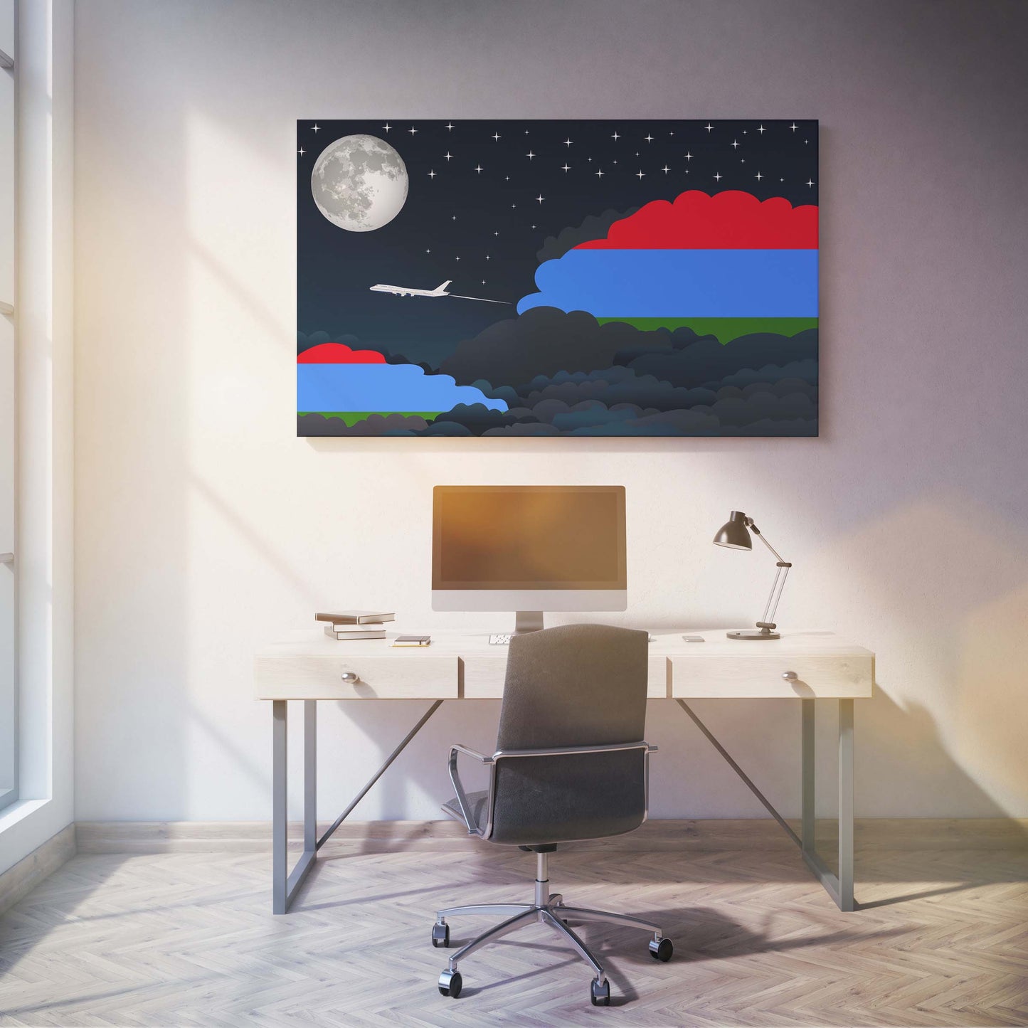 Karelia Night Clouds Canvas Print Framed