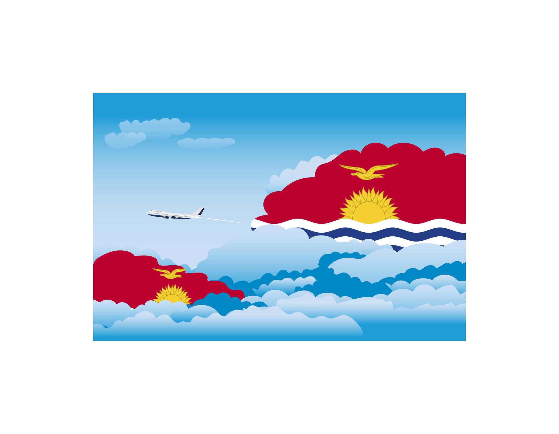 Kiribati Day Clouds Canvas Print Framed