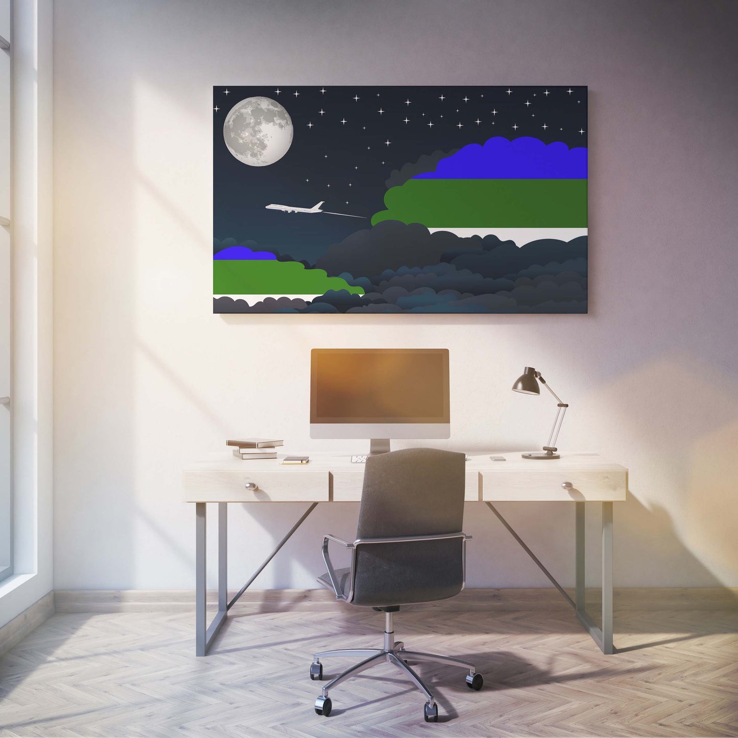 Komi Night Clouds Canvas Print Framed