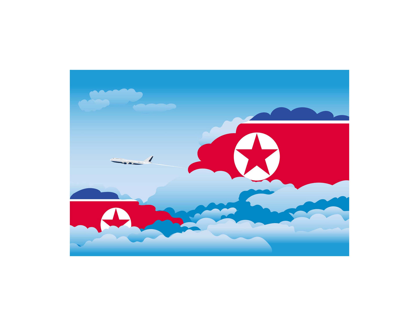 Korea North Day Clouds Canvas Print Framed