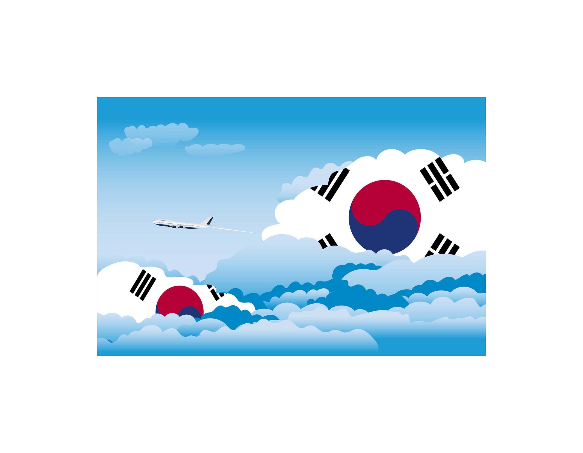 Korea South Day Clouds Canvas Print Framed