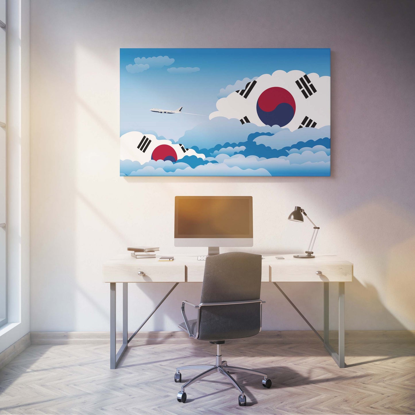 Korea South Day Clouds Canvas Print Framed