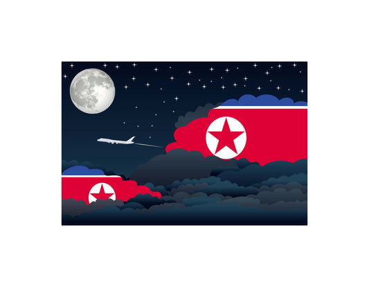 Korea, North Night Clouds Canvas Print Framed