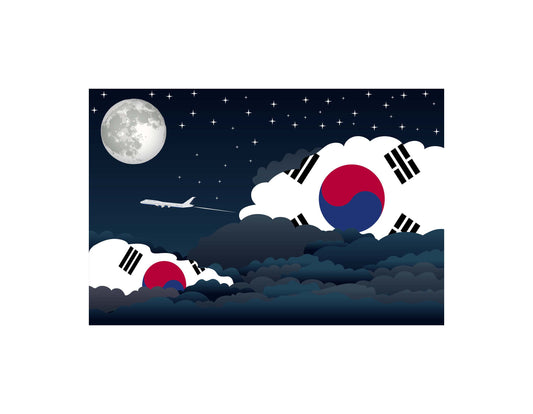 Korea, South Night Clouds Canvas Print Framed