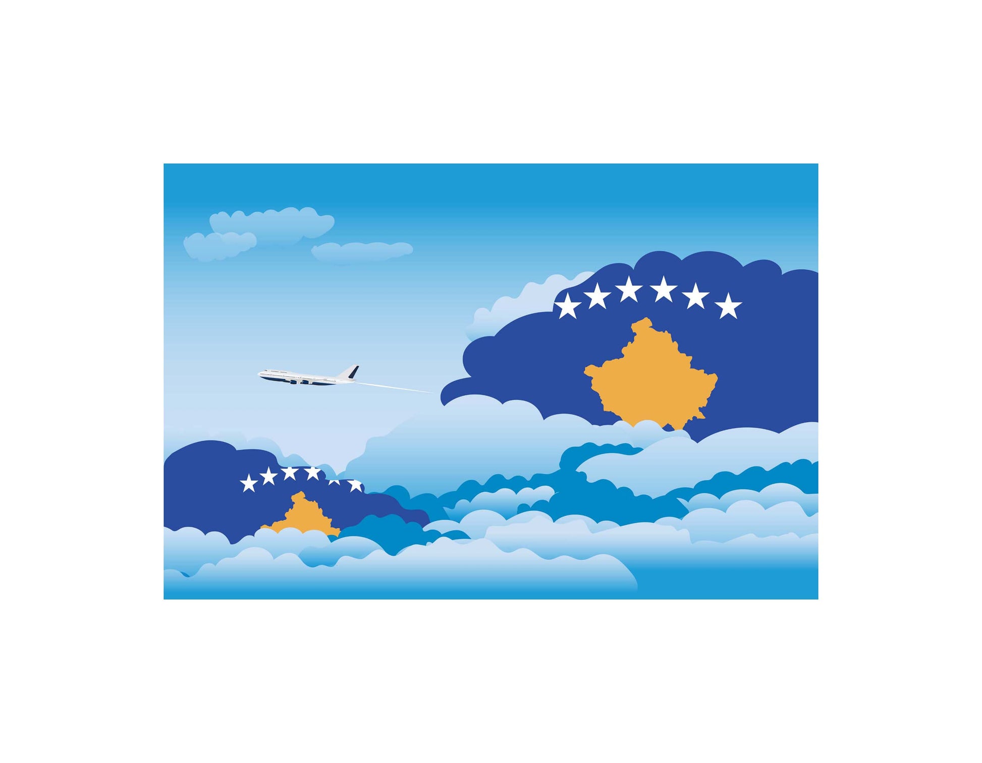 Kosovo Day Clouds Canvas Print Framed