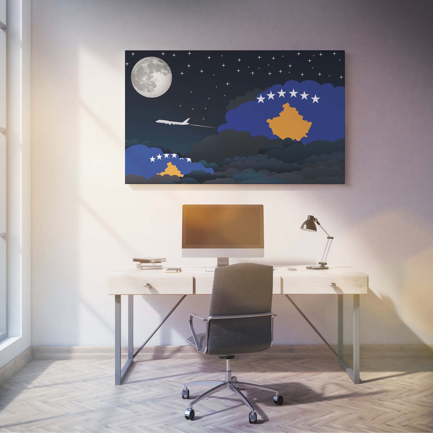 Kosovo Night Clouds Canvas Print Framed
