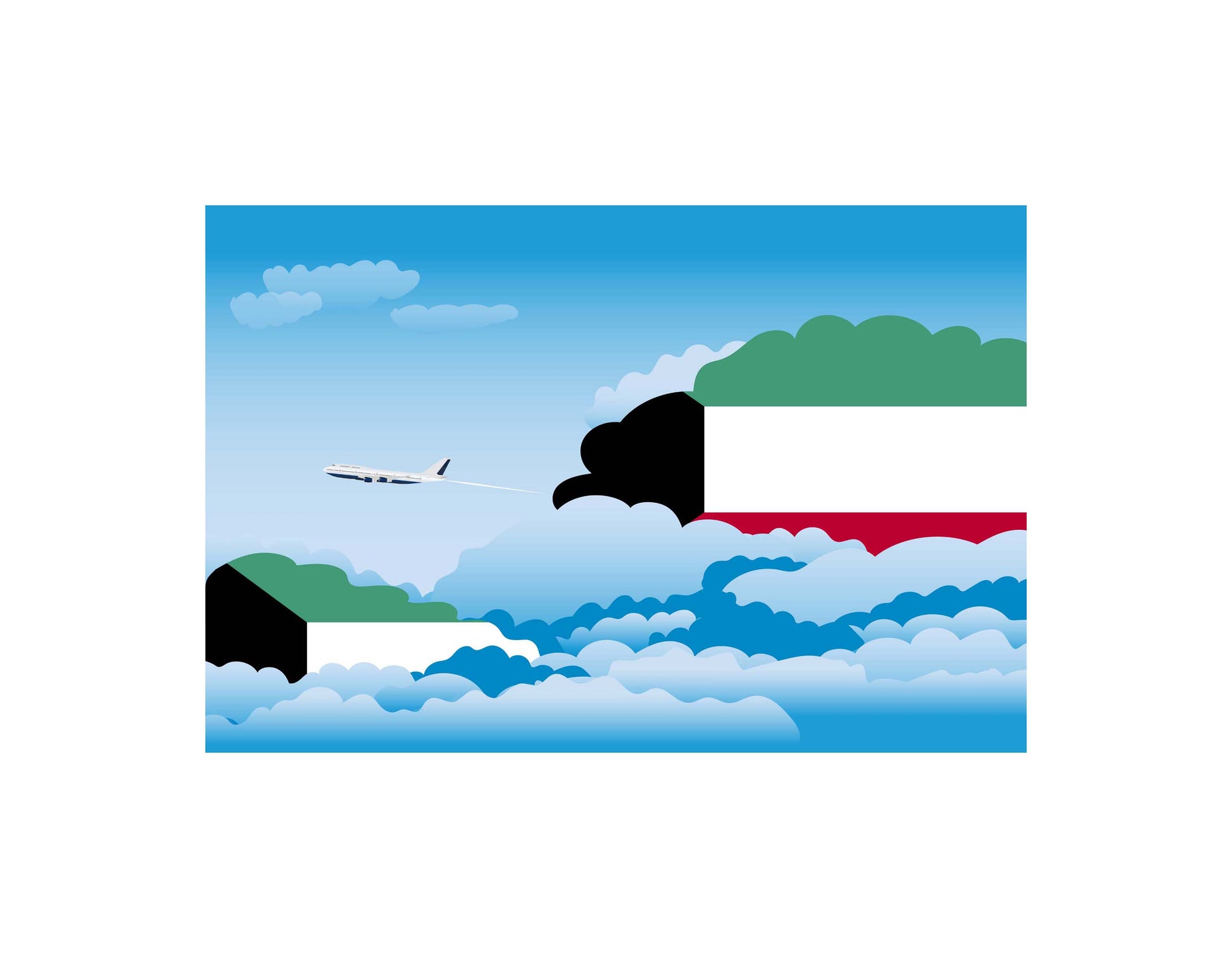 Kuwait Day Clouds Canvas Print Framed