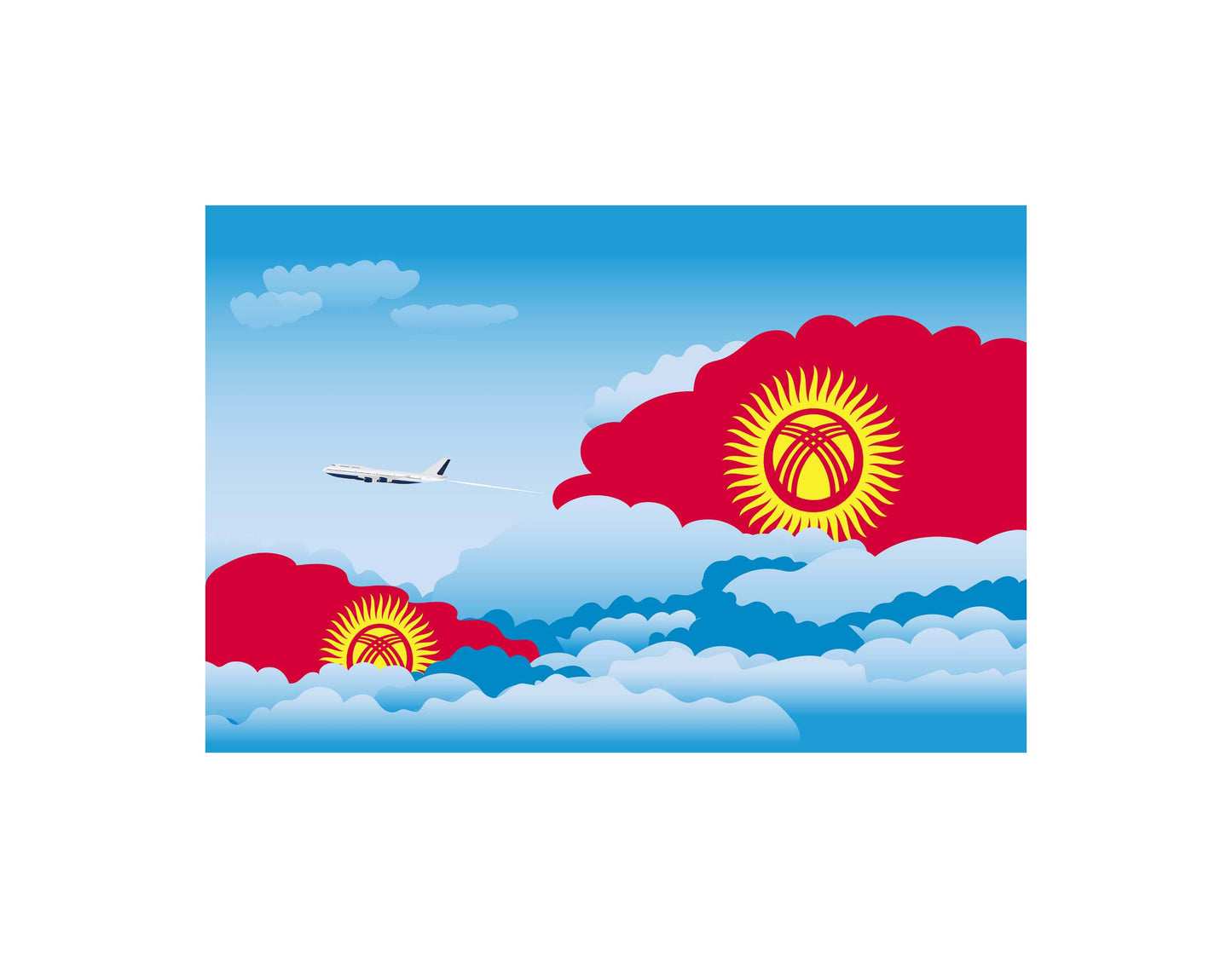 Kyrgyzstan Day Clouds Canvas Print Framed