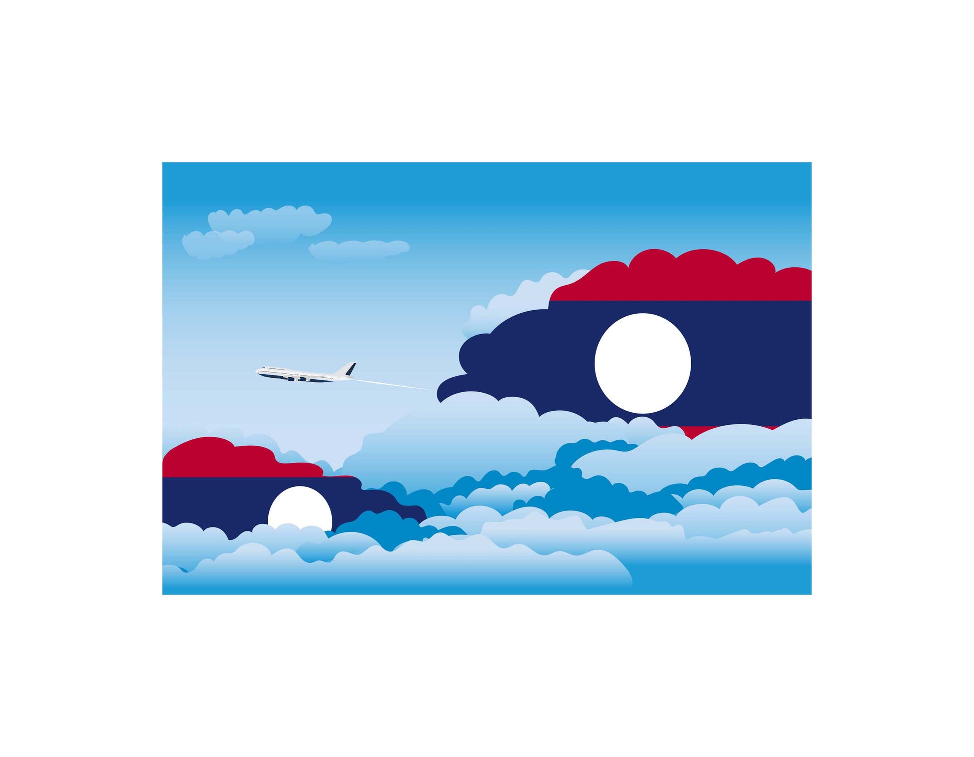 Laos Day Clouds Canvas Print Framed