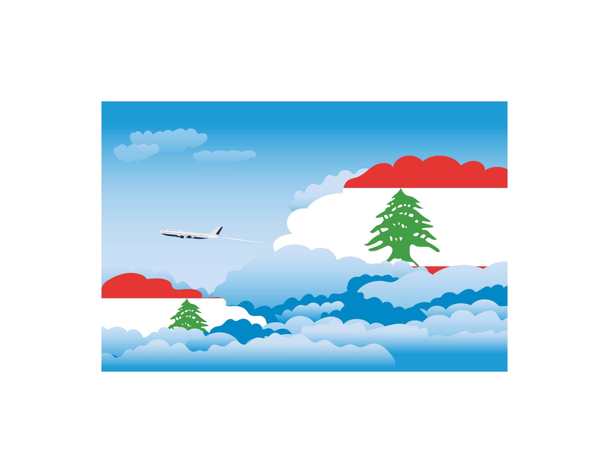 Lebanon Day Clouds Canvas Print Framed