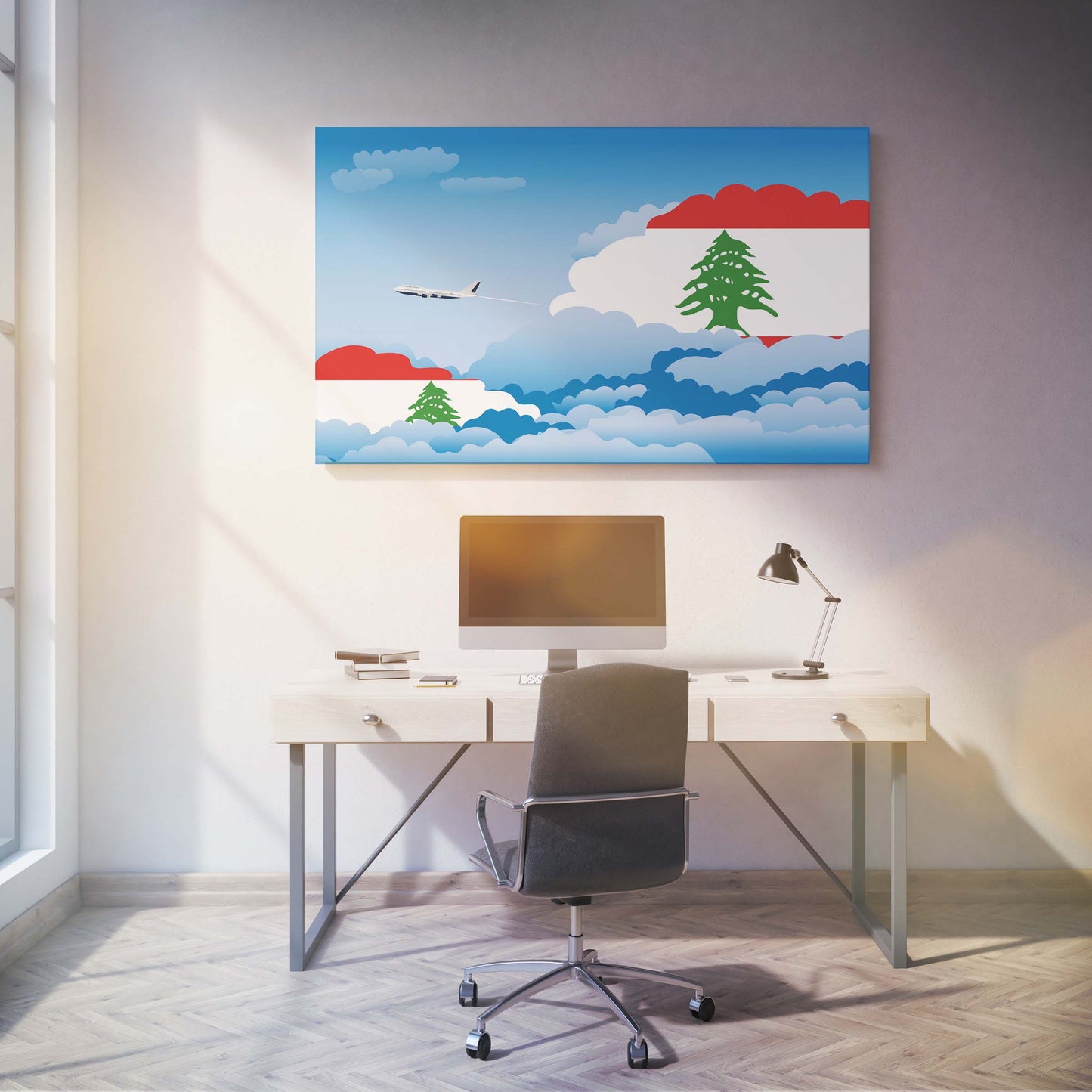 Lebanon Day Clouds Canvas Print Framed