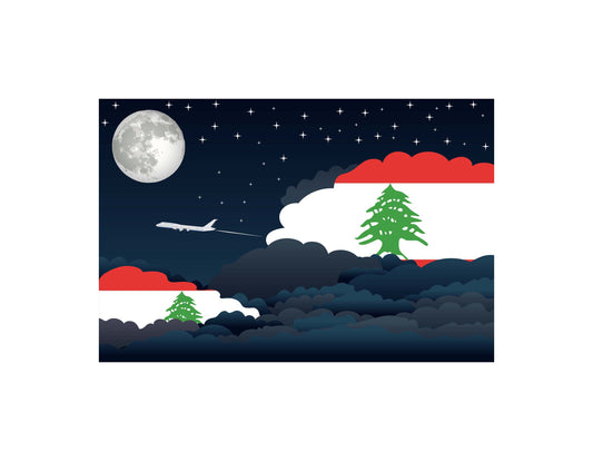 Lebanon Night Clouds Canvas Print Framed