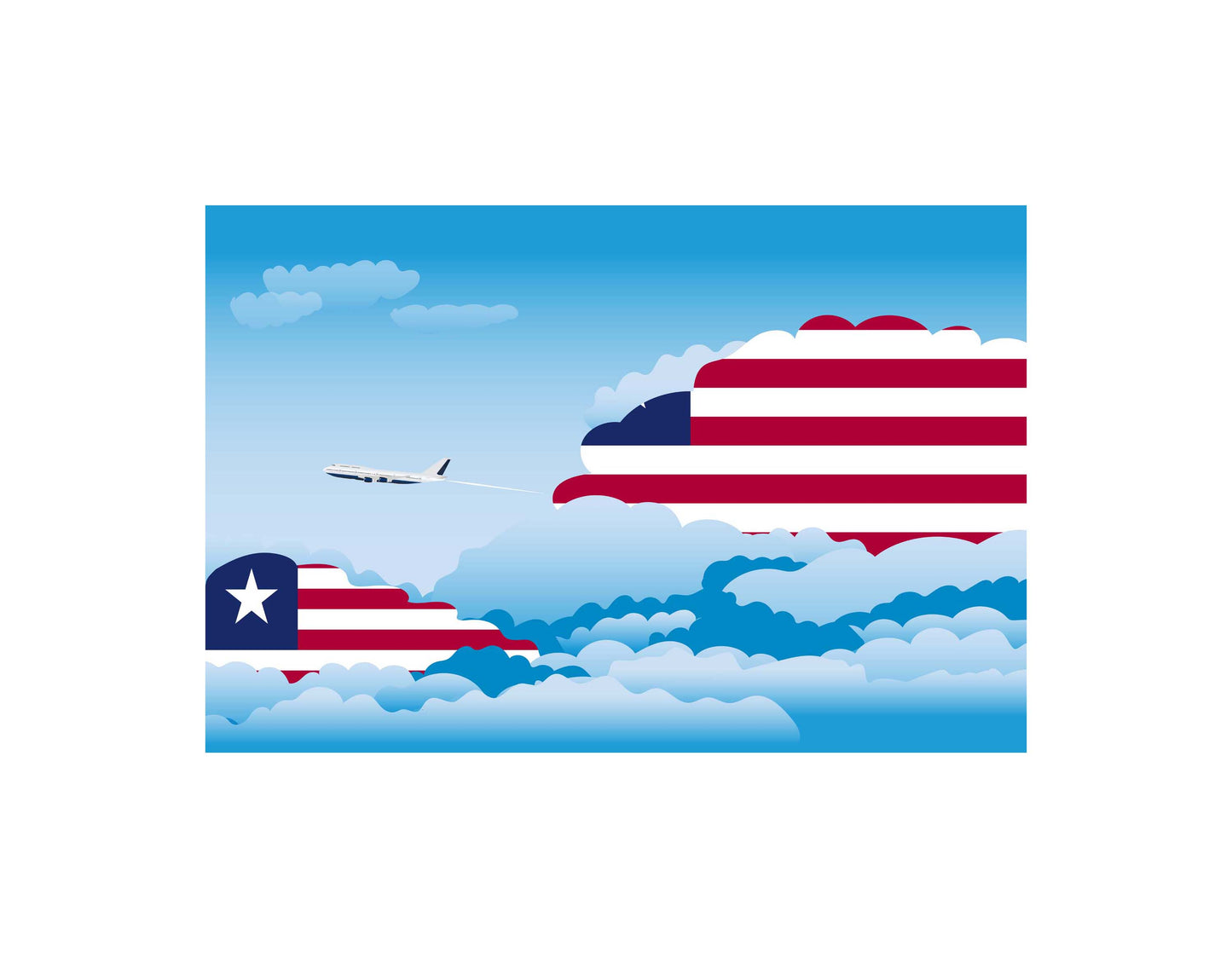 Liberia Day Clouds Canvas Print Framed