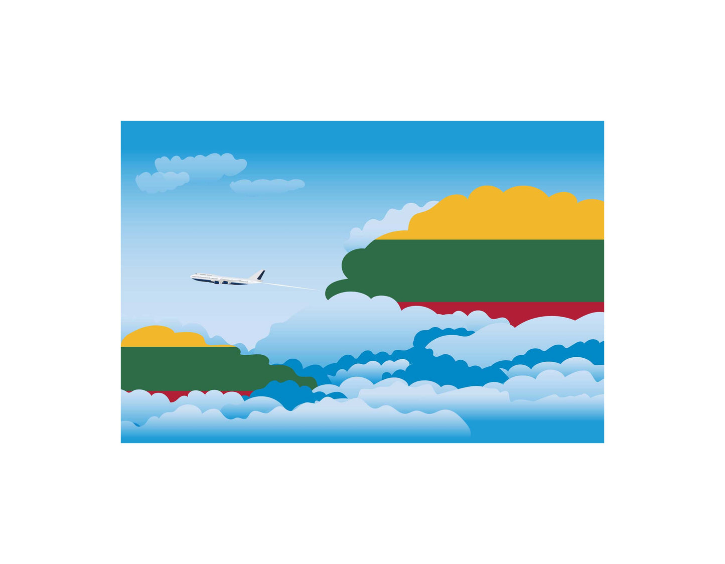 Lithuania Day Clouds Canvas Print Framed