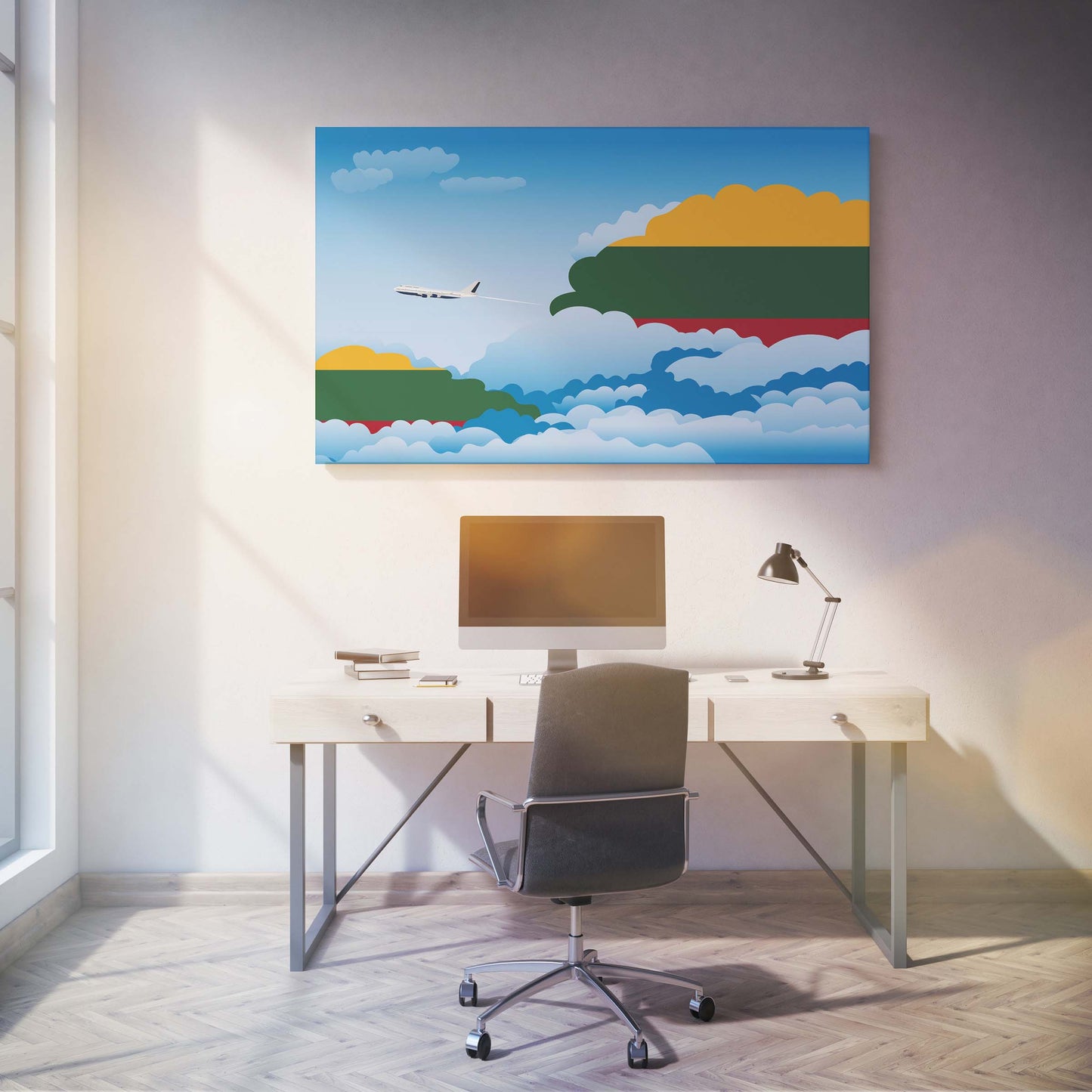 Lithuania Day Clouds Canvas Print Framed