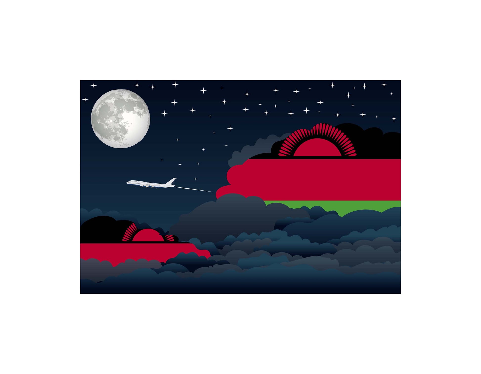 Malawi Night Clouds Canvas Print Framed