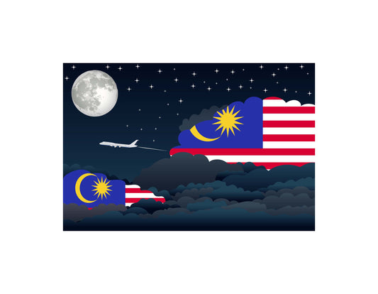 Malaysia Night Clouds Canvas Print Framed