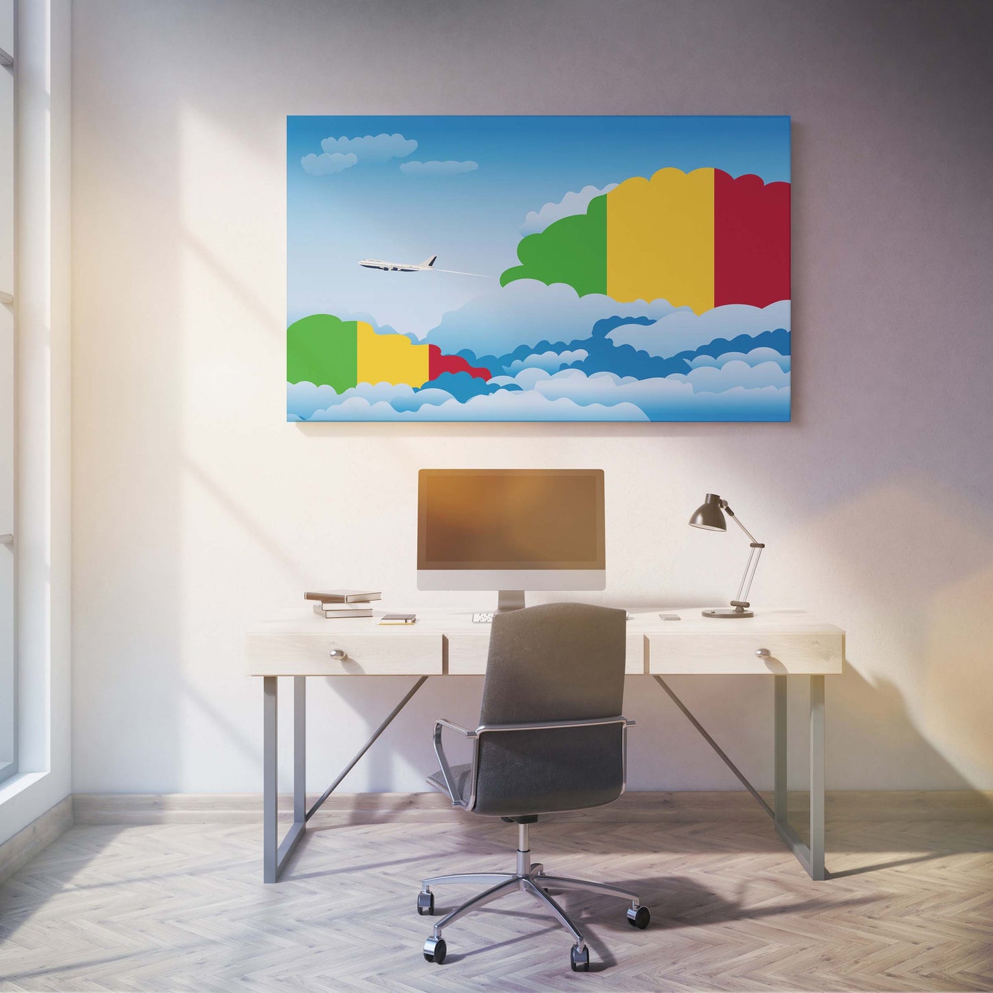 Mali Day Clouds Canvas Print Framed