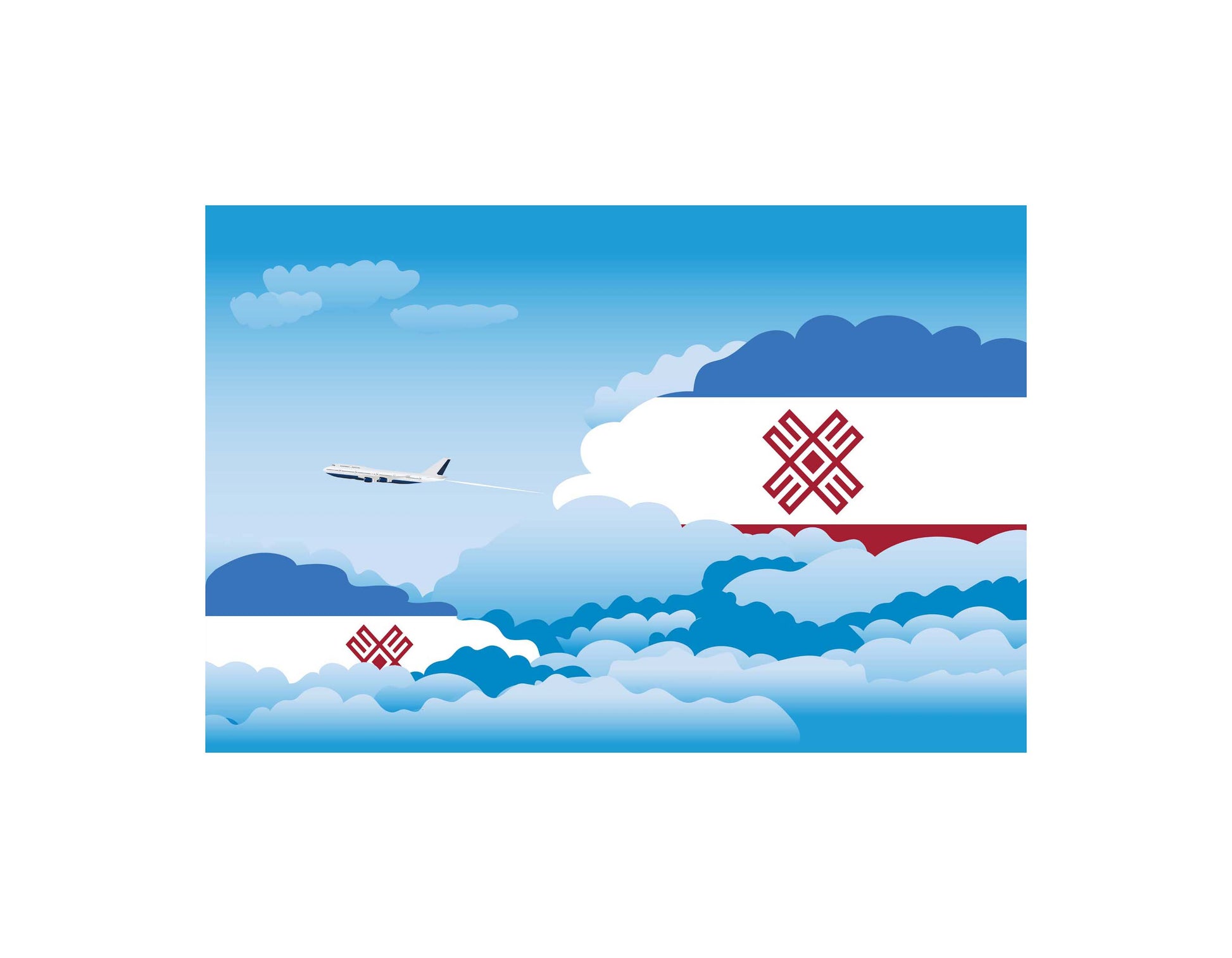 Mari El Day Clouds Canvas Print Framed