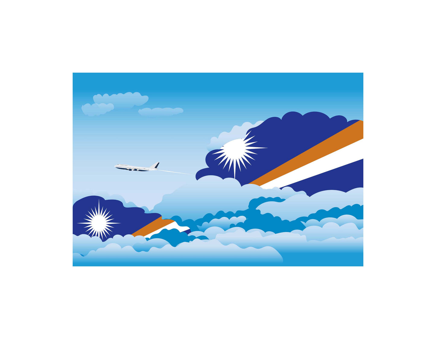 Marshall Islands Day Clouds Canvas Print Framed