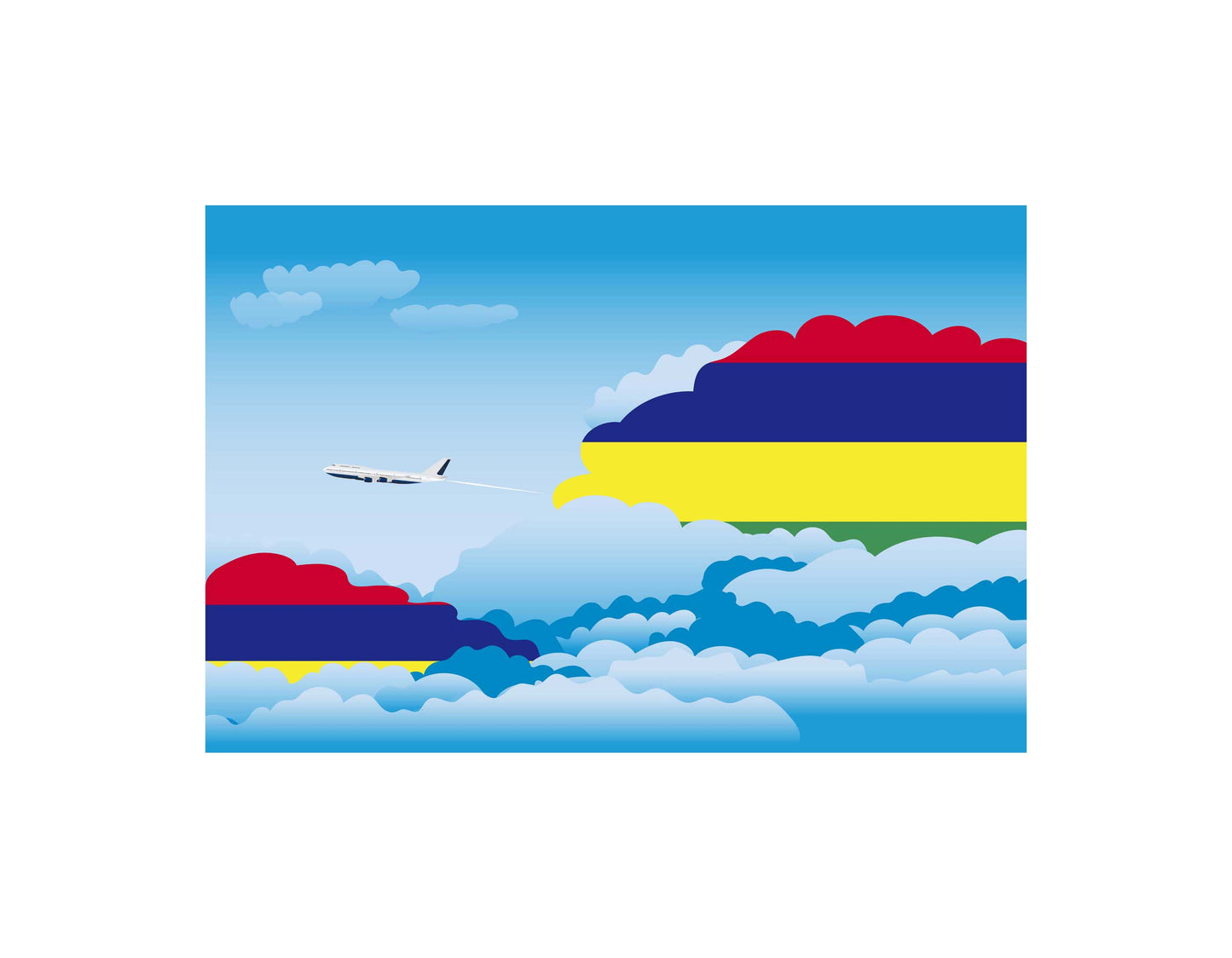 Mauritius Day Clouds Canvas Print Framed