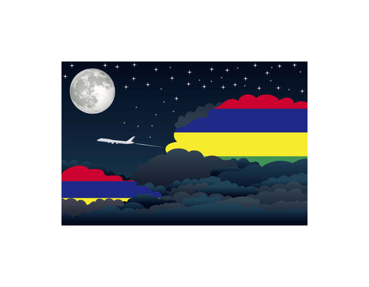 Mauritius Night Clouds Canvas Print Framed