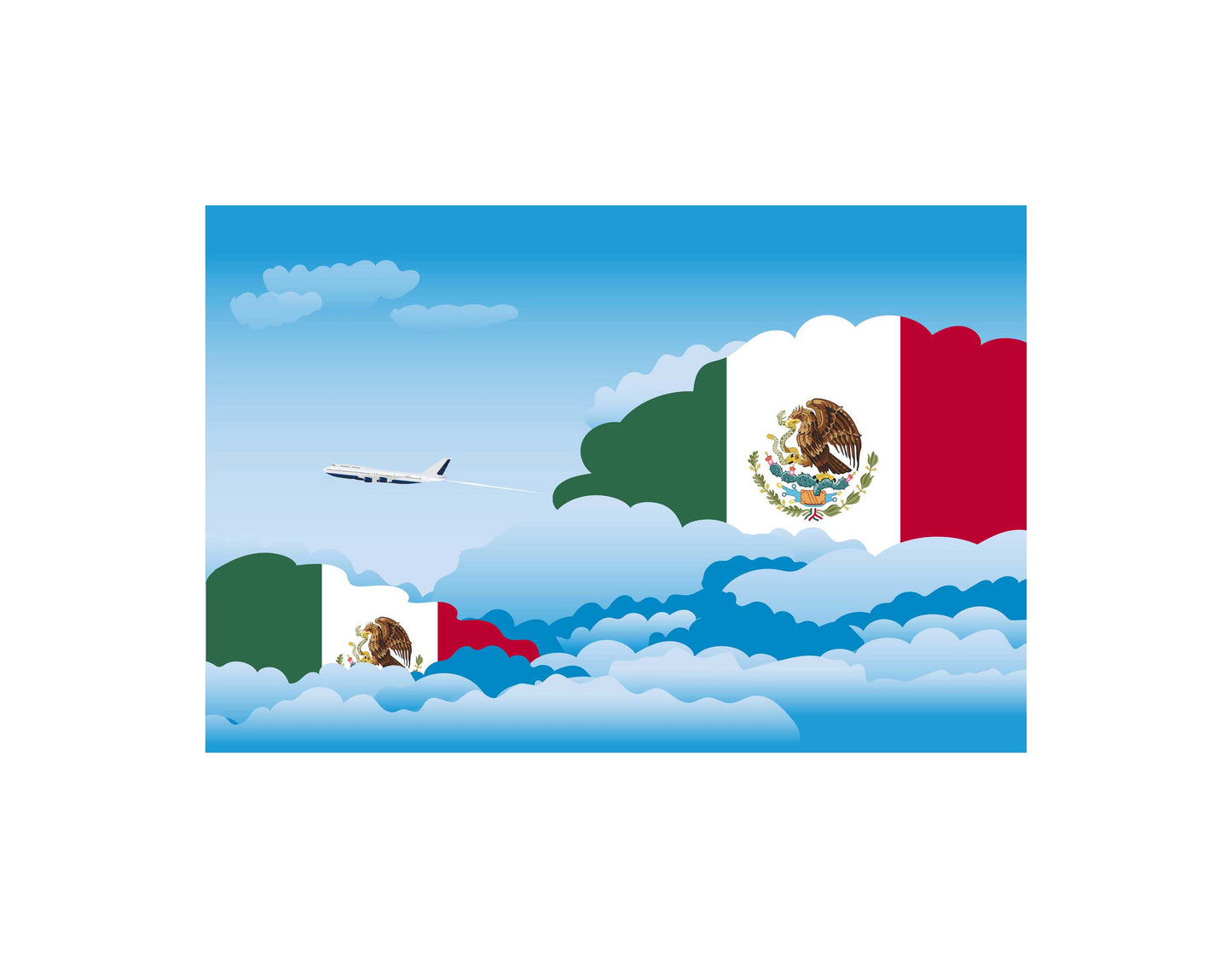 Mexico Day Clouds Canvas Print Framed