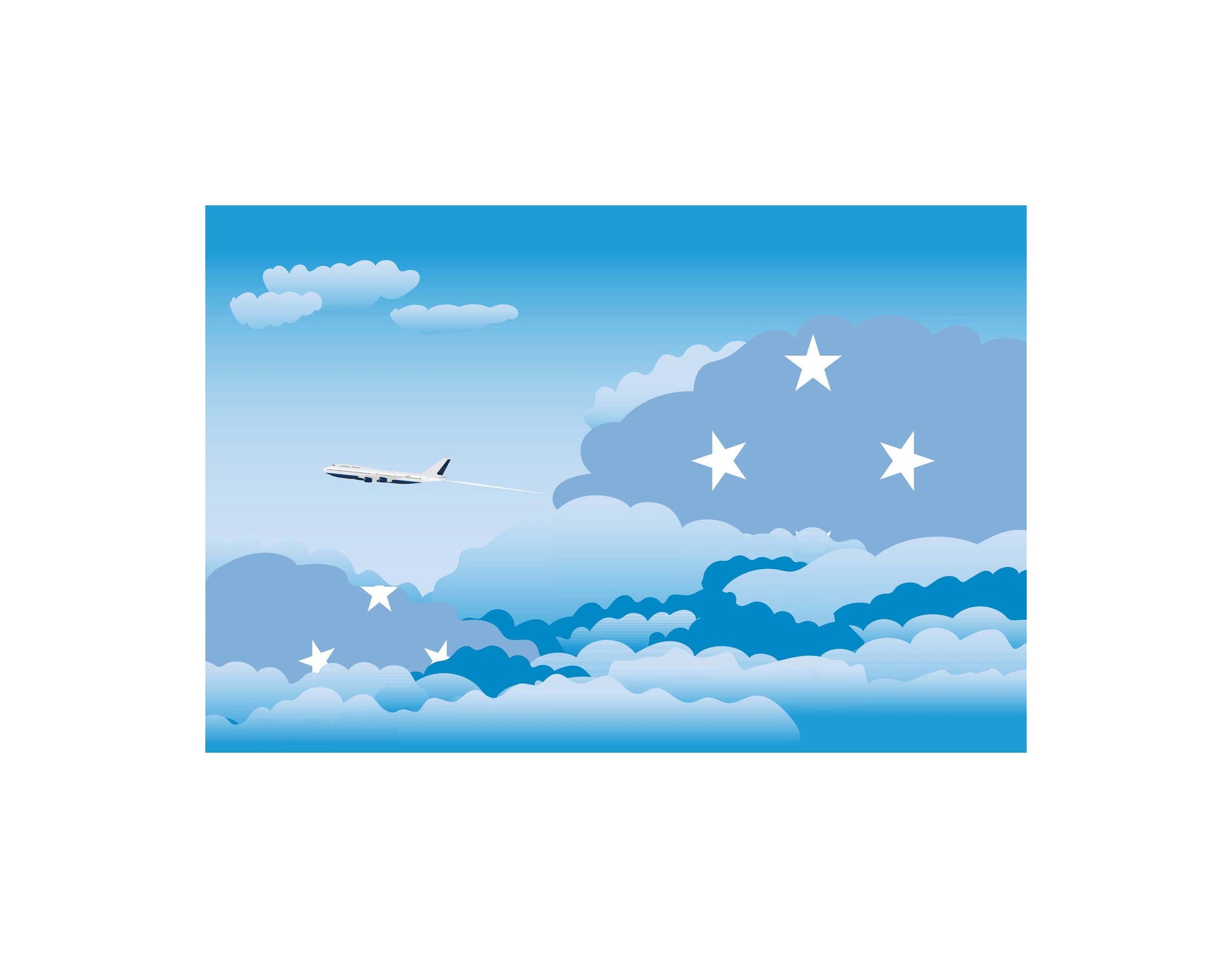 Micronesia Federated States Day Clouds Canvas Print Framed