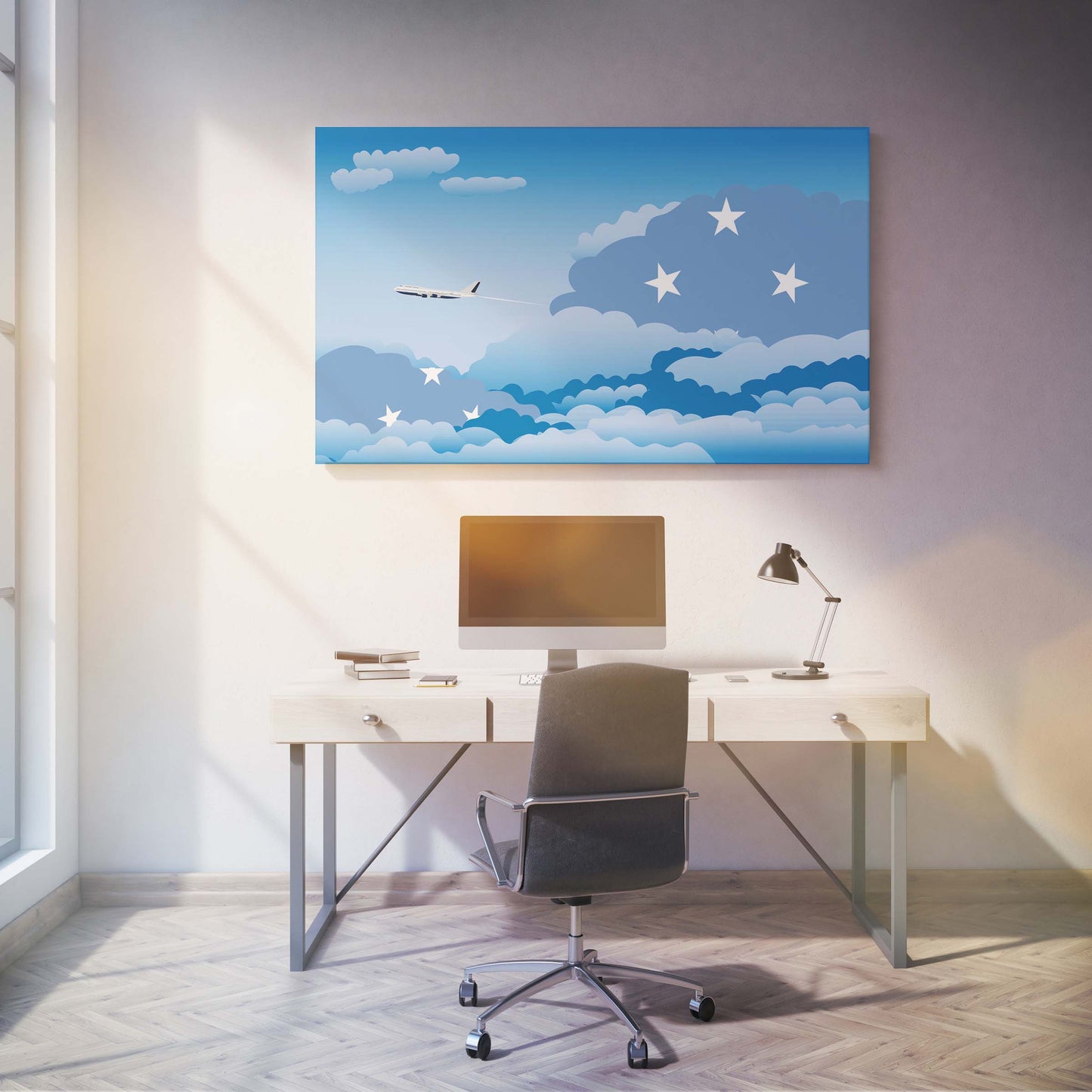 Micronesia Federated States Day Clouds Canvas Print Framed