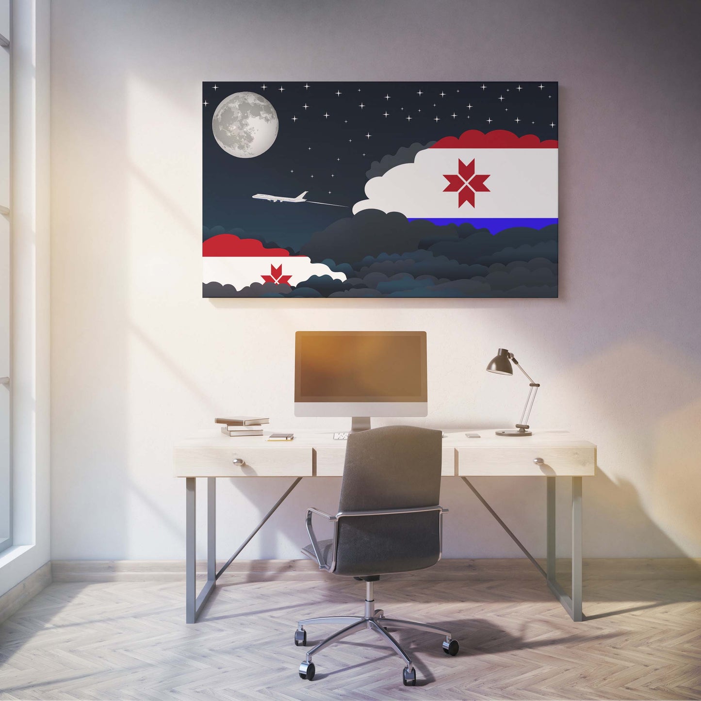 Mordovia Night Clouds Canvas Print Framed