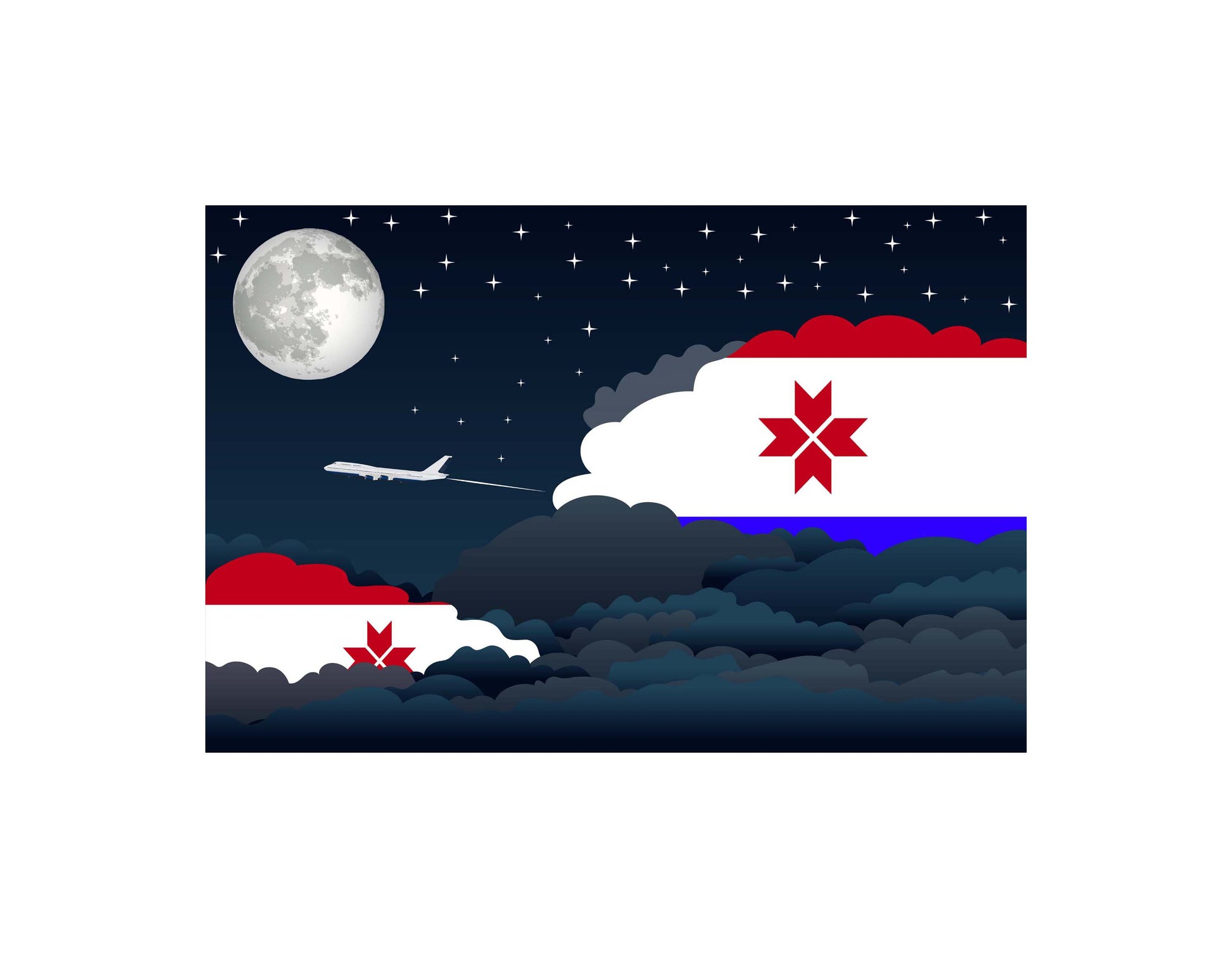 Mordovia Night Clouds Canvas Print Framed