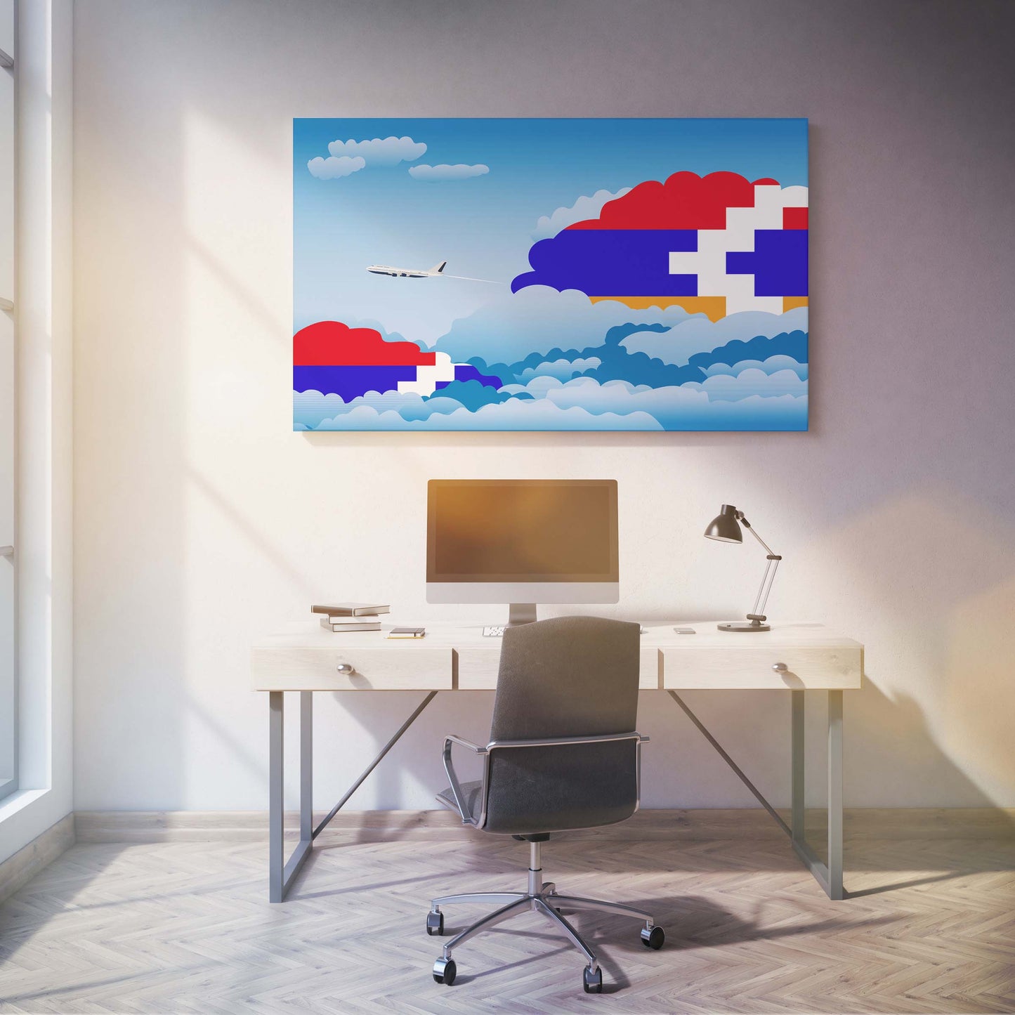 NagornoKarabakh Republic Day Clouds Canvas Print Framed