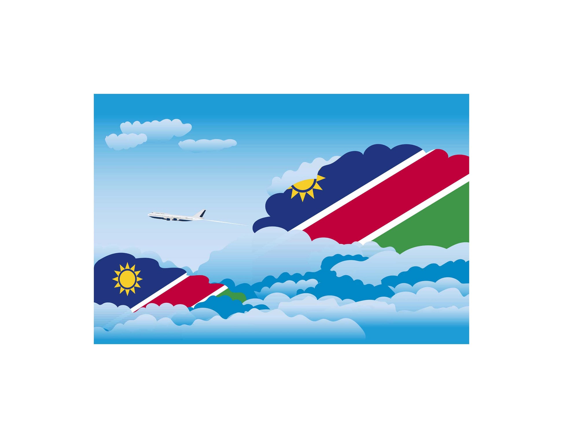 Namibia Day Clouds Canvas Print Framed