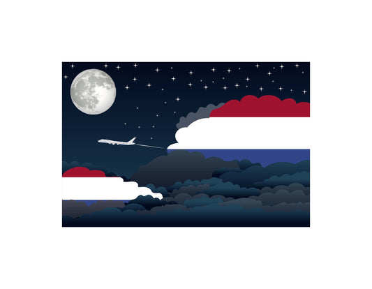 Netherlands Antilles Night Clouds Canvas Print Framed