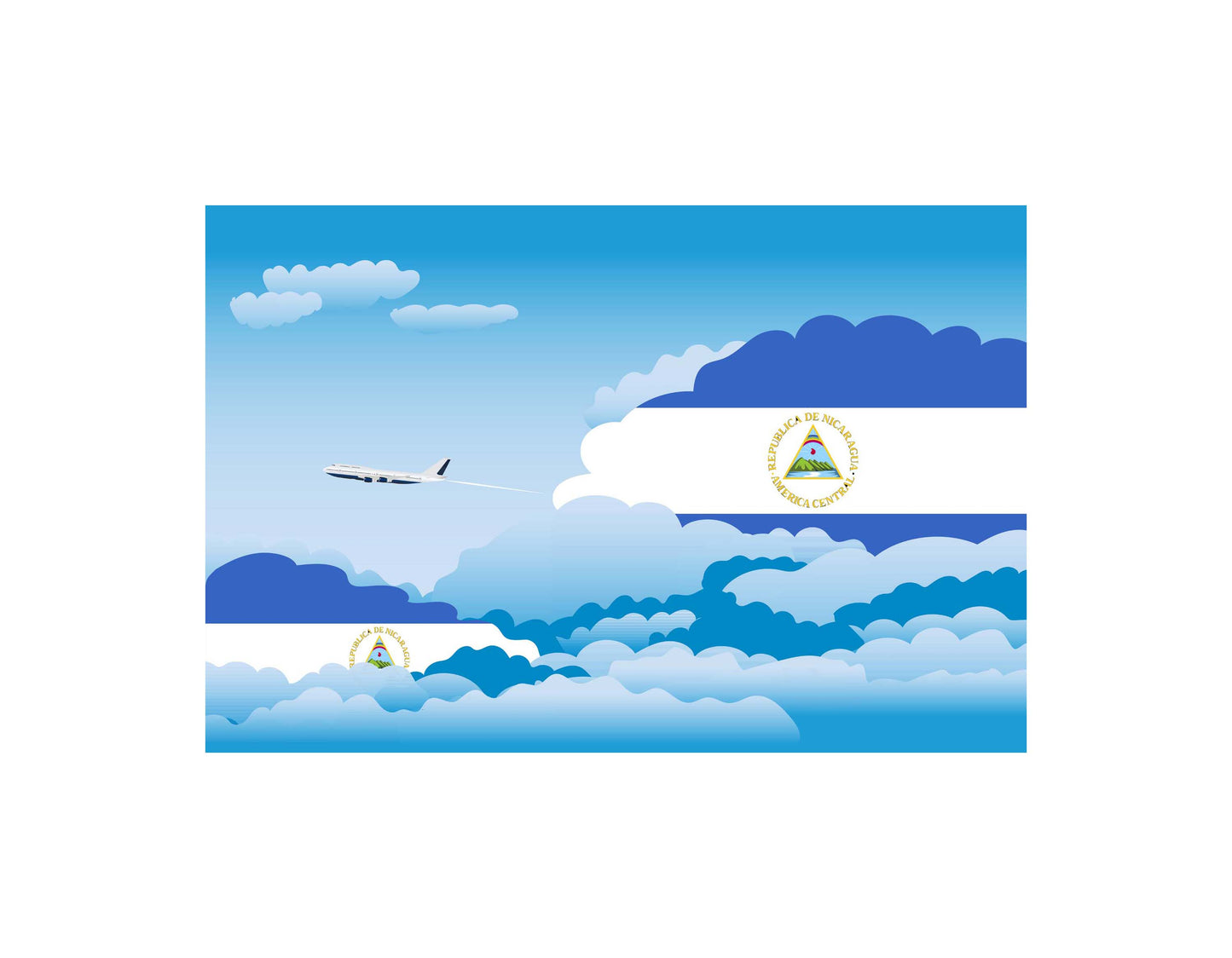 Nicaragua Day Clouds Canvas Print Framed