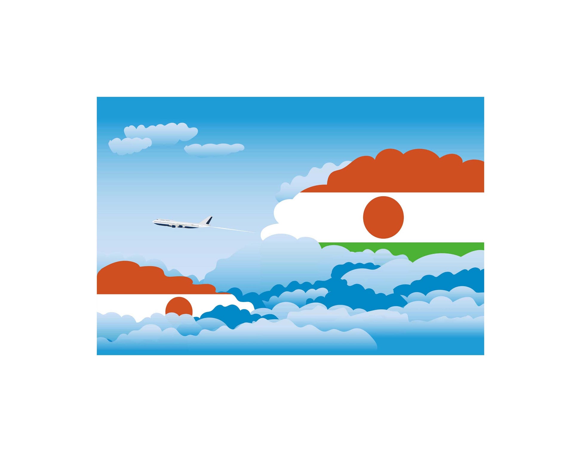 Niger Day Clouds Canvas Print Framed