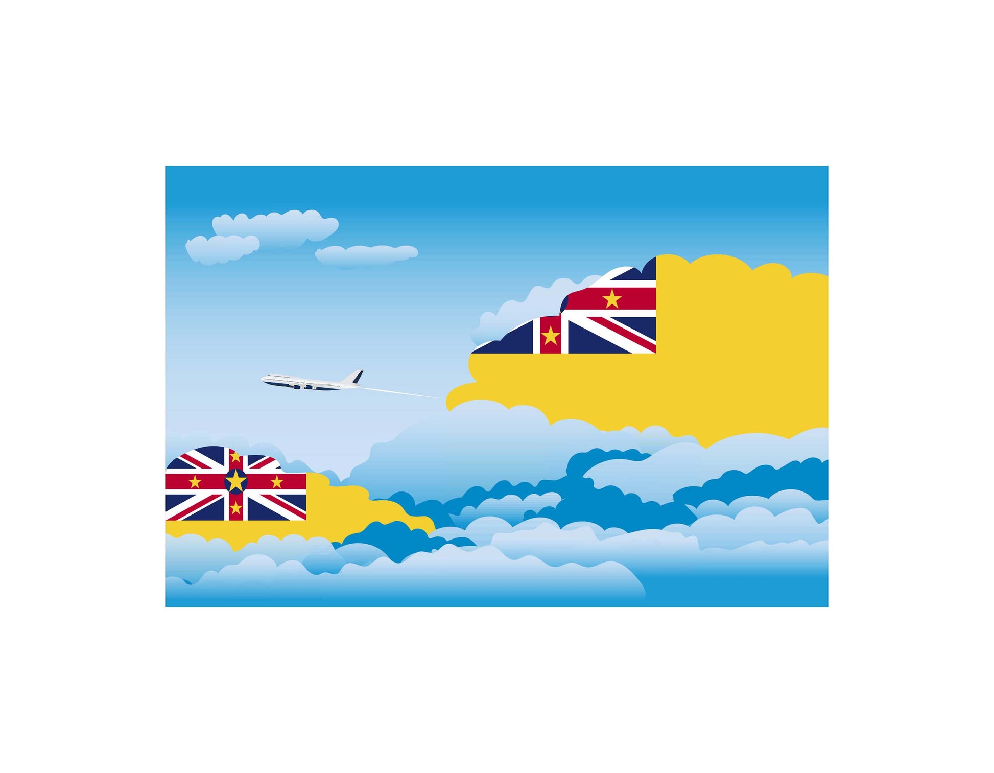 Niue Day Clouds Canvas Print Framed