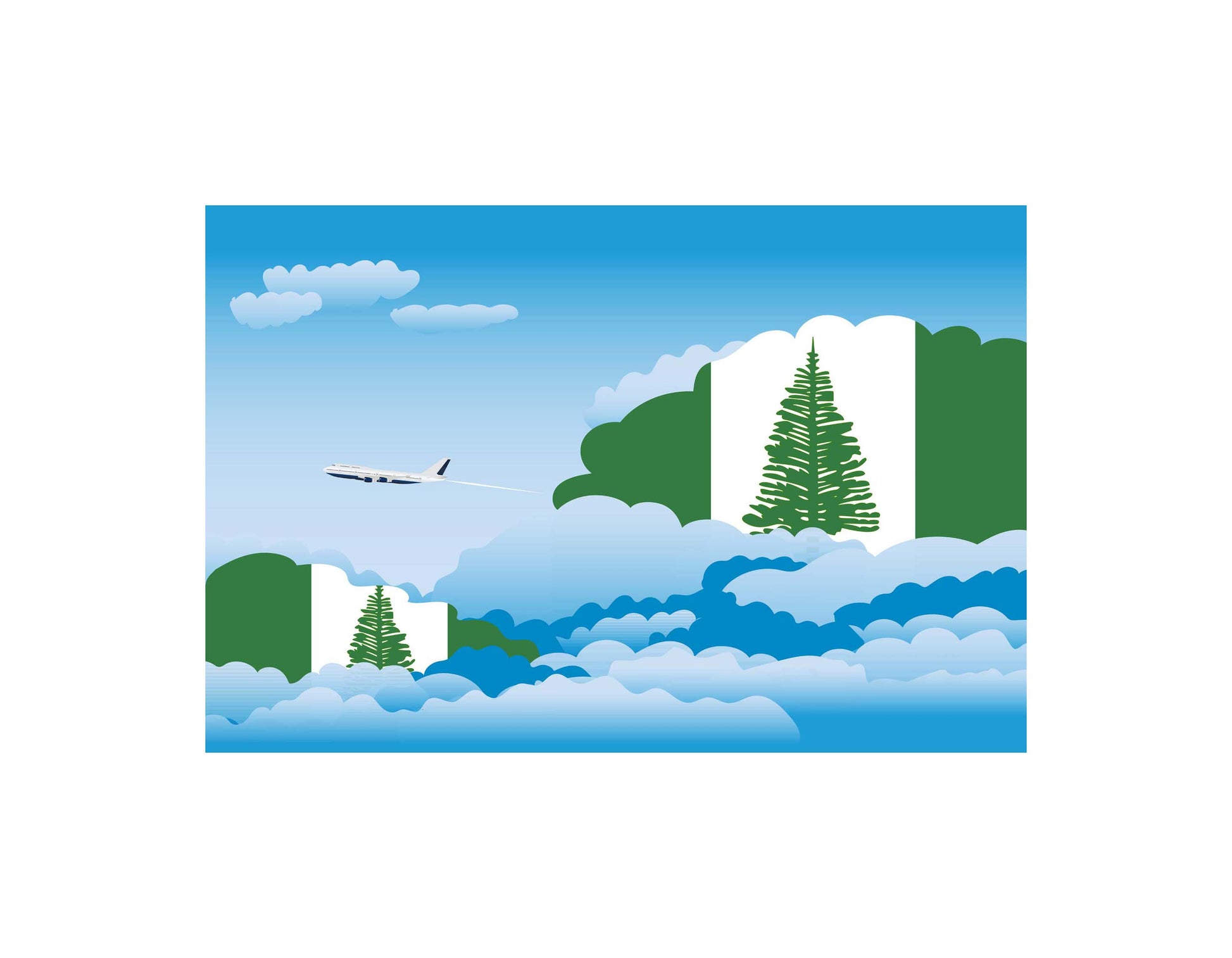 Norfolk Island Day Clouds Canvas Print Framed