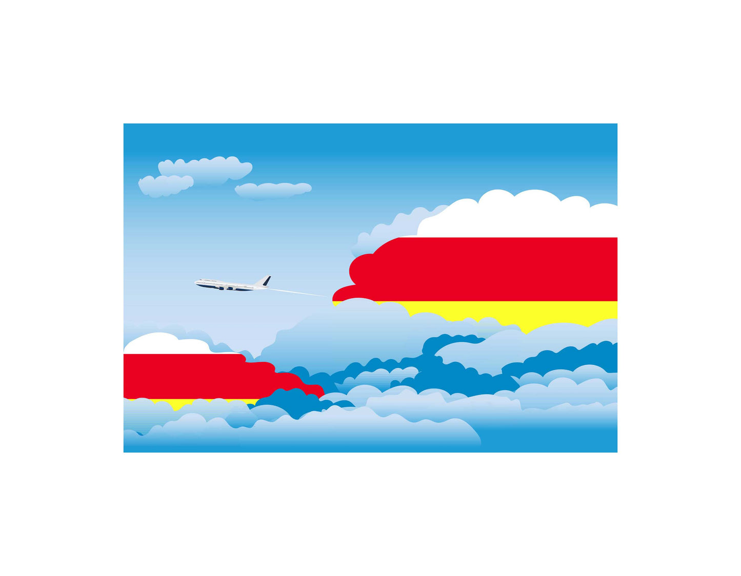 North Ossetia Day Clouds Canvas Print Framed